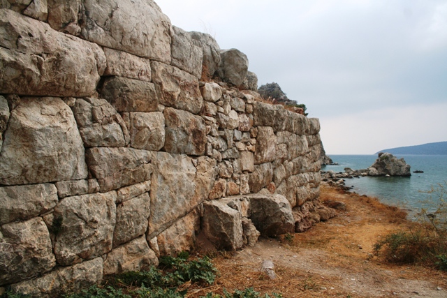 Asine - Mycenaean walls are still visible near the entrance 